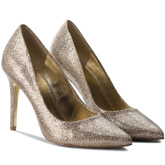 Michael Michael Kors Claire silver/gold high heel shoes size 7 1/2 - Picture 7 of 13